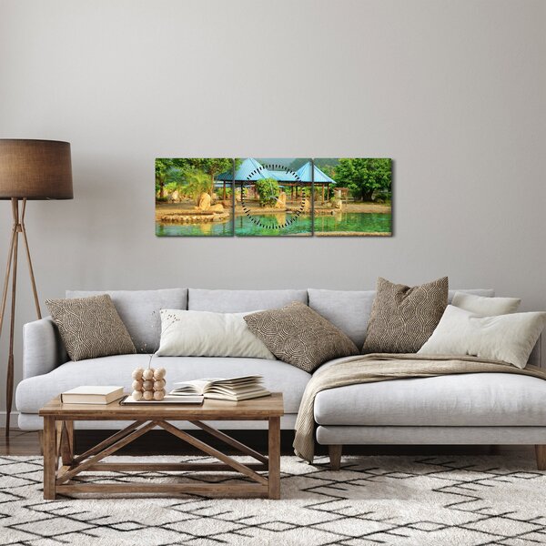 Tablou - Shanghai hotel park (cu ceas) (90x30 cm)