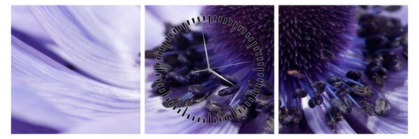 Tablou - Floare mov (cu ceas) (90x30 cm)