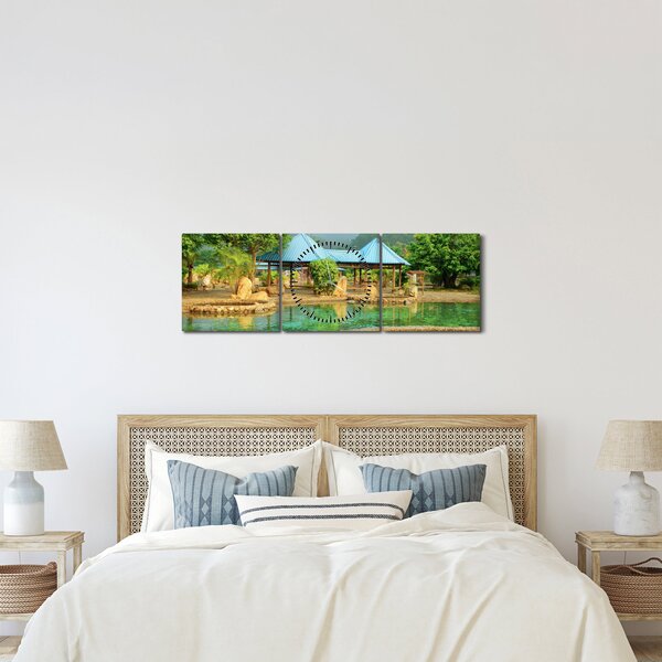 Tablou - Shanghai hotel park (cu ceas) (90x30 cm)