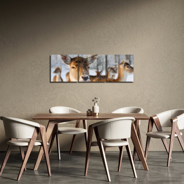 Tablou - Cerbi (cu ceas) (90x30 cm)