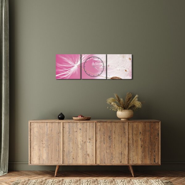 Tablou - Floare macro (cu ceas) (90x30 cm)