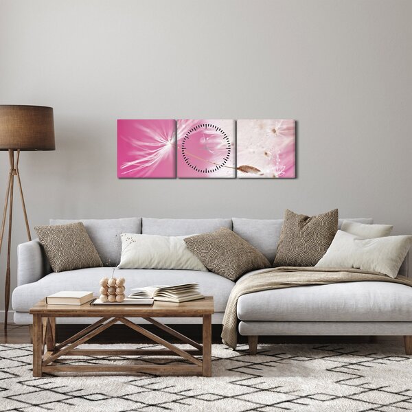 Tablou - Floare macro (cu ceas) (90x30 cm)