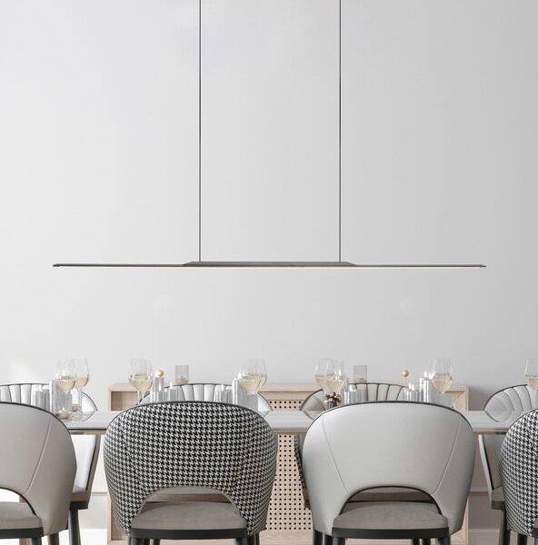 PURE Surface LED lampă suspendată, gri, 125 cm, aluminiu 3.000 K, reglabil, Gri, Camera de zi / sufragerie, Aluminiu, Modern