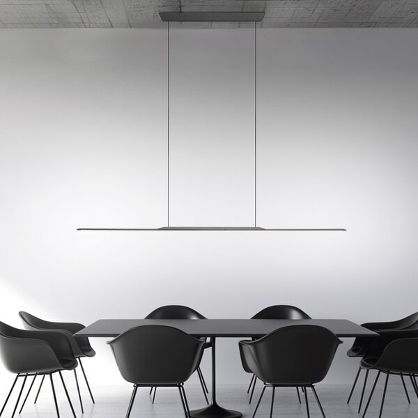 PURE Surface LED lampă suspendată, gri, 125 cm, aluminiu 3.000 K, reglabil, Gri, Camera de zi / sufragerie, Aluminiu, Modern