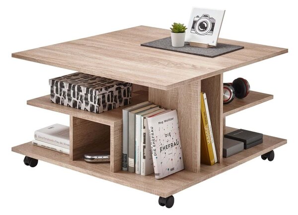 Masuta LEVKE LIGHT, stejar sonoma, PAL, 76x76x44 cm