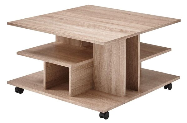 Masuta LEVKE LIGHT, stejar sonoma, PAL, 76x76x44 cm