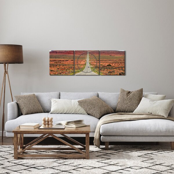 Tablou - U.S. Route 163 (cu ceas) (90x30 cm)