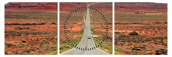 Tablou - U.S. Route 163 (cu ceas) (90x30 cm)