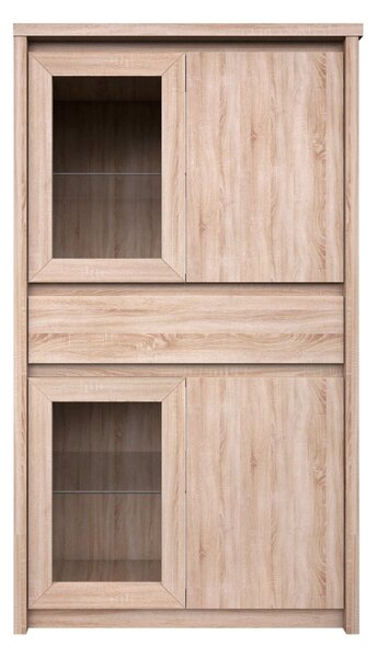 Vitrina NORTON, stejar sonoma, PAL laminat/canturi PVC/sticla, 87x40x1
