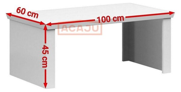 Masuta cafea Agnes, alb, PAL laminat, 110x60x45 cm