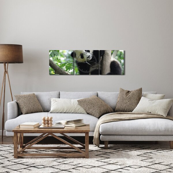 Tablou - Panda in copac (cu ceas) (90x30 cm)