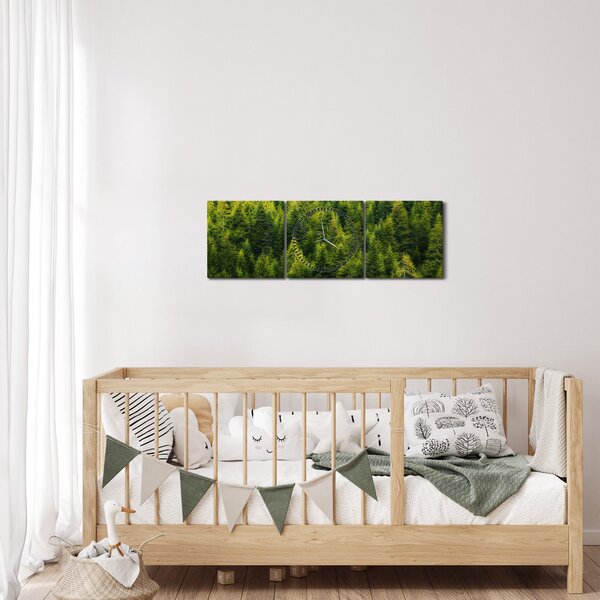 Tablou - Pădure deasă (cu ceas) (90x30 cm)