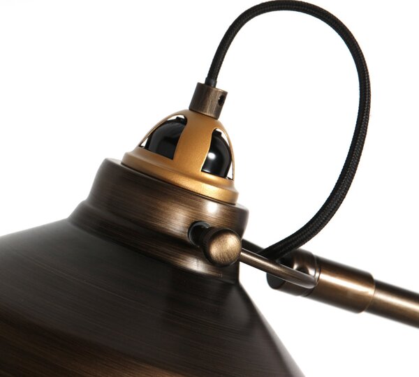 Mexlite Lampadar Nove, bronz, metal, E27, Bronz / Alamă Veche, Camera de zi / sufragerie, Metal, Design industrial