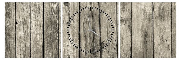 Tablou - Lemn (cu ceas) (90x30 cm)
