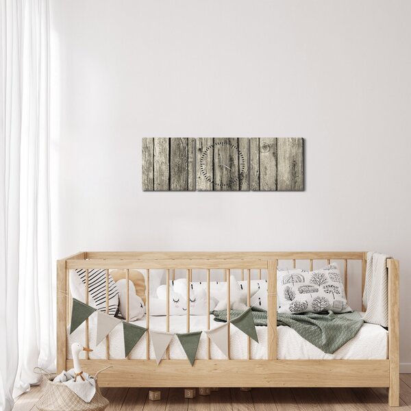 Tablou - Lemn (cu ceas) (90x30 cm)