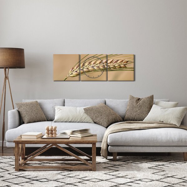 Tablou - Grâu (cu ceas) (90x30 cm)