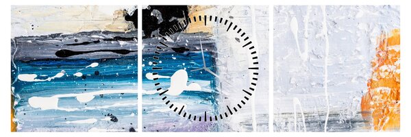 Tablou - Atingeri abstracte (cu ceas) (90x30 cm)