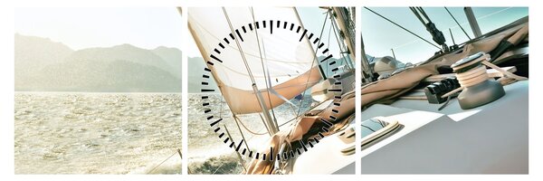 Tablou - Barcă (cu ceas) (90x30 cm)