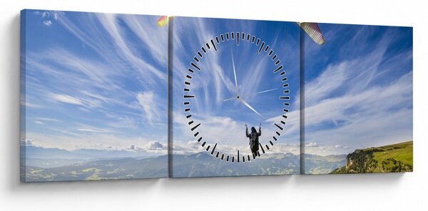 Tablou - Paragliding (cu ceas) (90x30 cm)