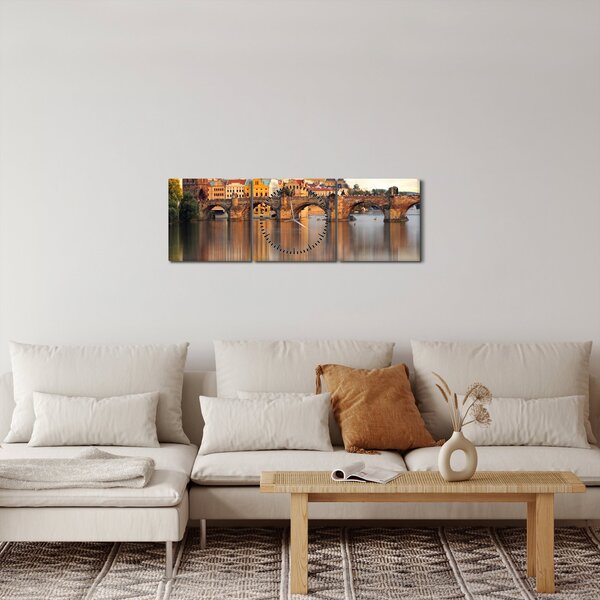 Tablou - Praga (cu ceas) (90x30 cm)