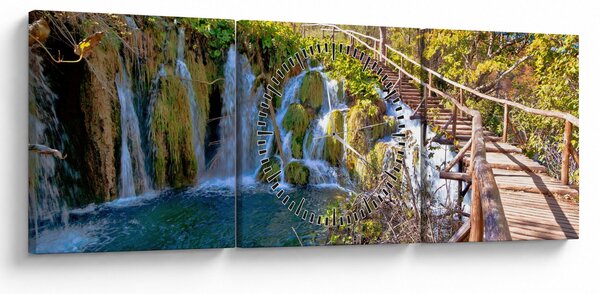 Tablou - Intrare in cascade (cu ceas) (90x30 cm)