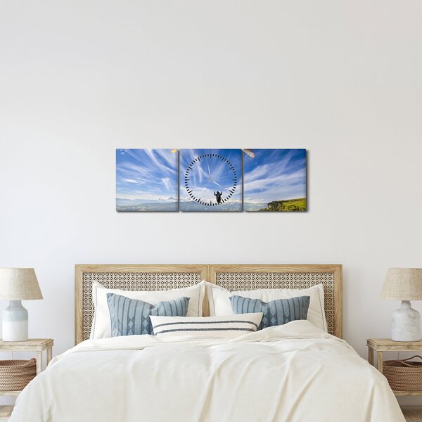 Tablou - Paragliding (cu ceas) (90x30 cm)