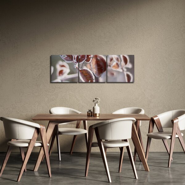 Tablou - Detaliu frunze (cu ceas) (90x30 cm)