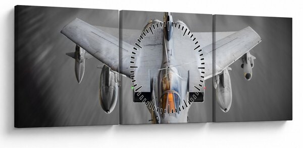Tablou - Avion de vânătoare (cu ceas) (90x30 cm)