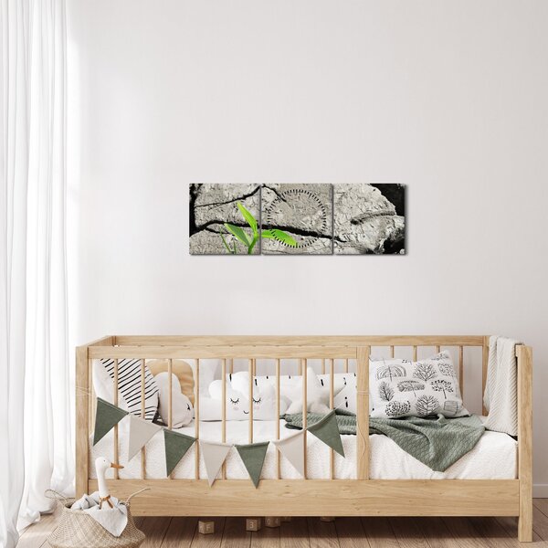 Tablou - Fisuri (cu ceas) (90x30 cm)