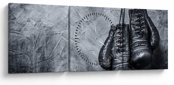 Tablou - Mănuși de box (cu ceas) (90x30 cm)