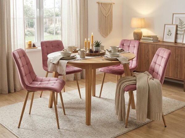 Scaun de masa SPLIT VELVET, roz