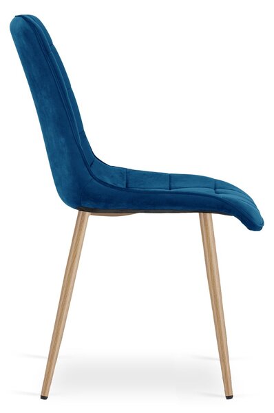 Scaun de masa SPLIT VELVET, albastru