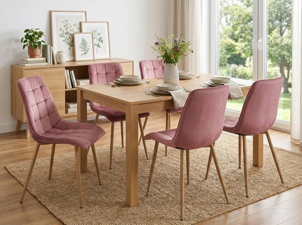 Scaun de masa SPLIT VELVET, roz