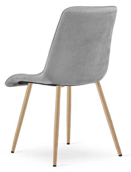 Scaun de masa SPLIT VELVET, gri deschis