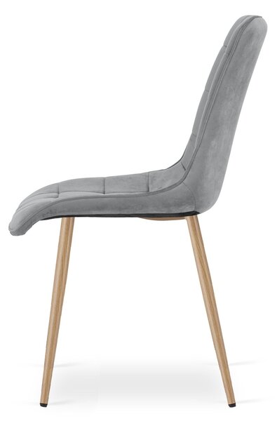 Scaun de masa SPLIT VELVET, gri deschis