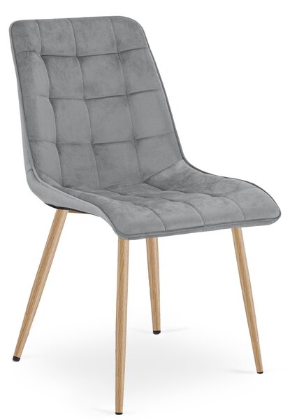 Scaun de masa SPLIT VELVET, gri deschis