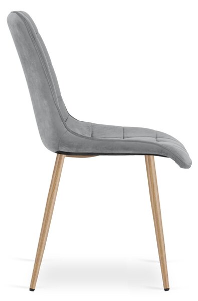 Scaun de masa SPLIT VELVET, gri deschis