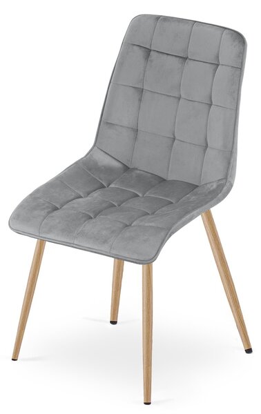 Scaun de masa SPLIT VELVET, gri deschis