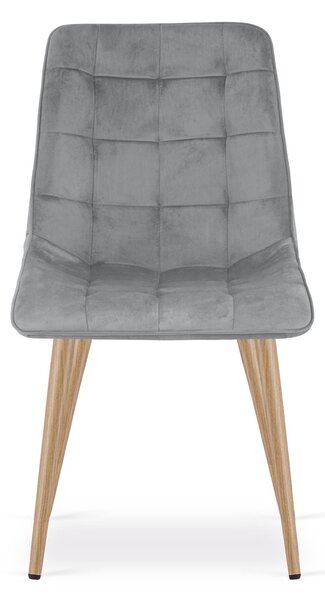 Scaun de masa SPLIT VELVET, gri deschis