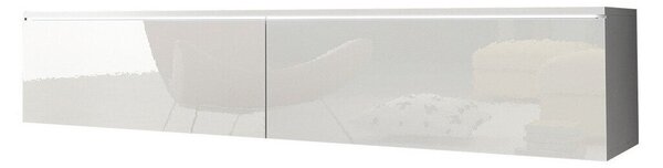 Comodă TV Scientia, Alb, Alb lucios, PAL laminat, 30x140x33cm, 22 kg