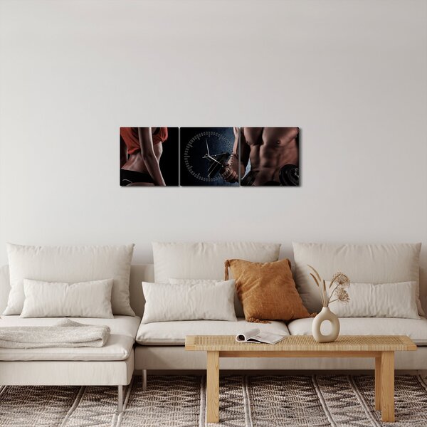 Tablou - Fitness (cu ceas) (90x30 cm)
