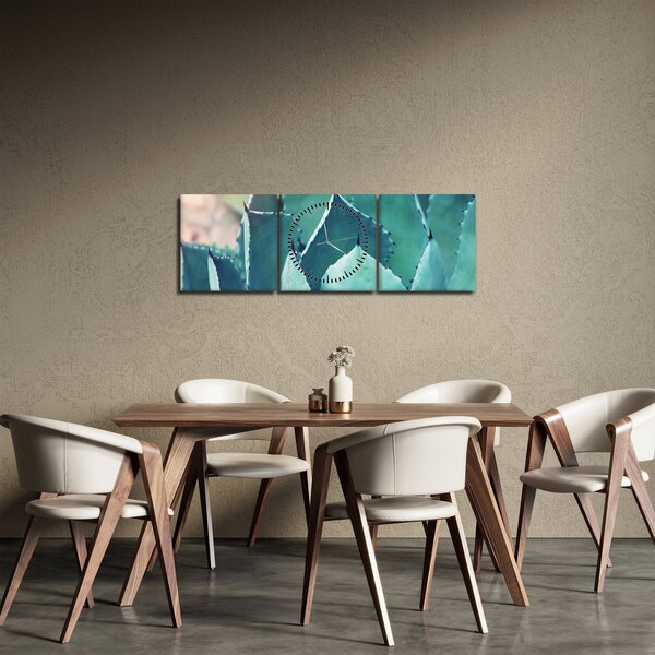 Tablou - Suculent (cu ceas) (90x30 cm)