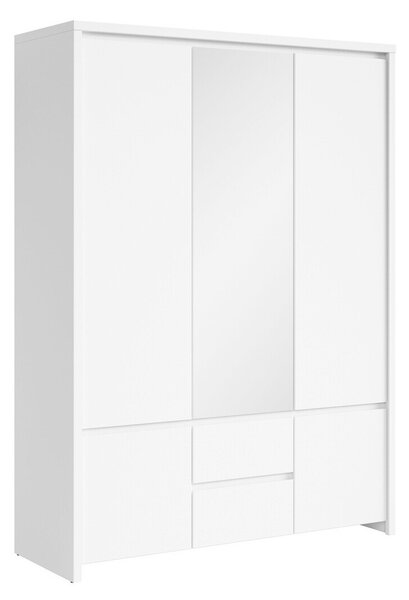 Dulap Nolroma 118, Alb, 211x154x56cm, 132 kg, Uși dulap: Cu balamale, Numărul de rafturi: 3, Numărul de rafturi: 3