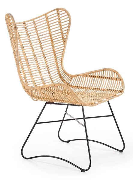 Scaun de exterior Houston 486, Maro deschis, Ratan, 103x69x70cm, 10 kg