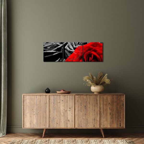 Tablou - Trandafir (cu ceas) (90x30 cm)