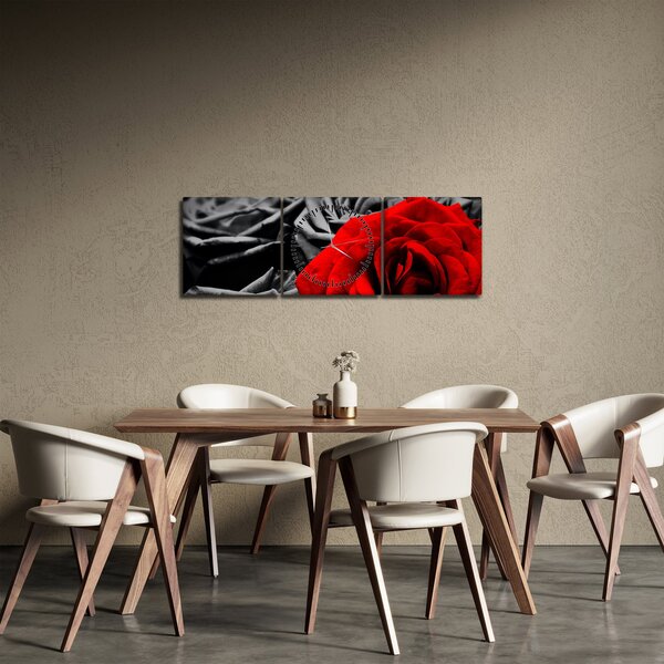 Tablou - Trandafir (cu ceas) (90x30 cm)