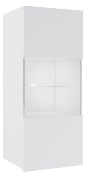 Dulap de perete Remus I, Alb, Alb lucios, Sticlă călită, PAL laminat, 117x45x32cm, 20 kg