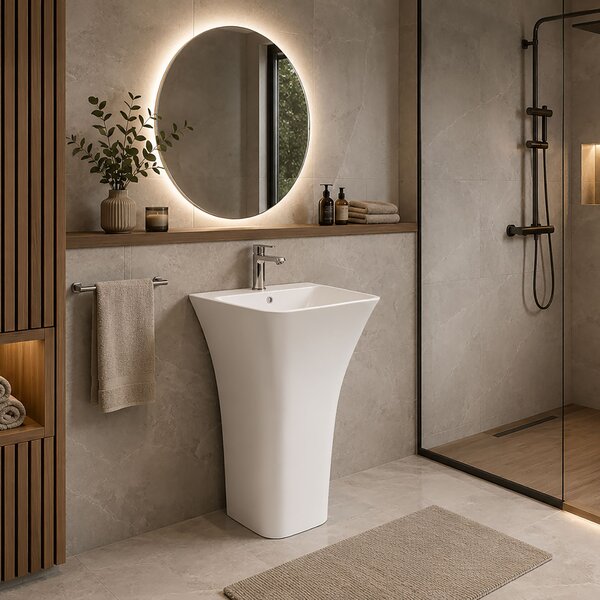 Lavoar de podea freestanding Rea Ada Slim Alb