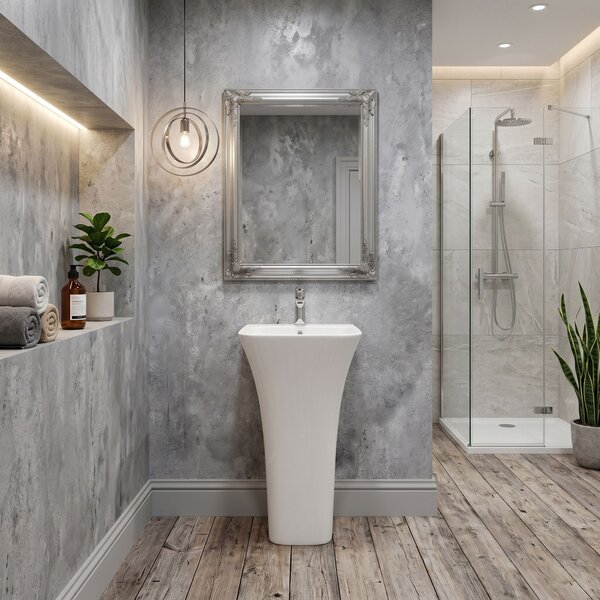 Lavoar de podea freestanding Rea Ada Slim Alb
