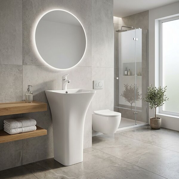 Lavoar de podea freestanding Rea Ada Slim Alb